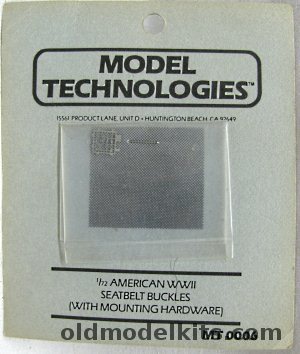 Model Technologies 1/72 1/72 WWII American Aircraft Seat Belt Buckles - with Mounting Hardware, MT0006 plastic model kit